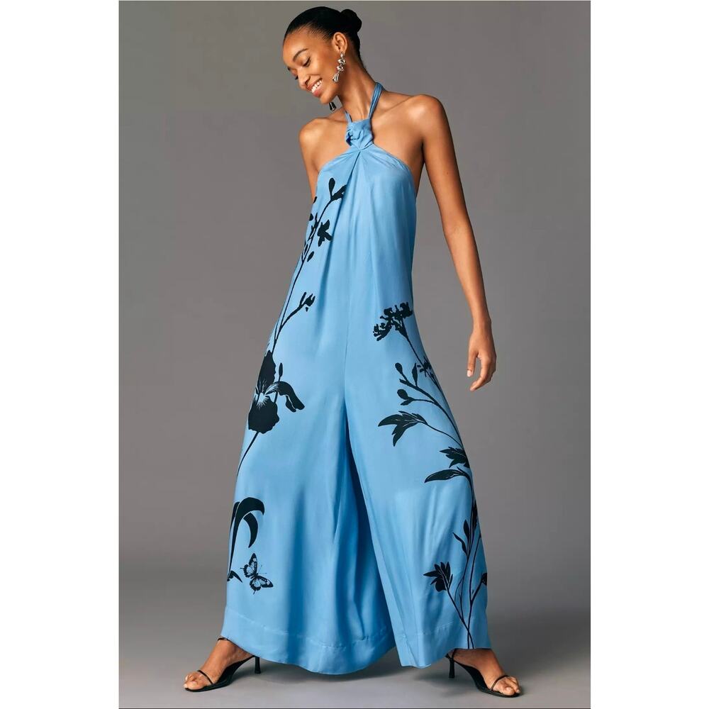 NWT Anthropologie Waistless Tie-Neck Jumpsuit. Size XL.